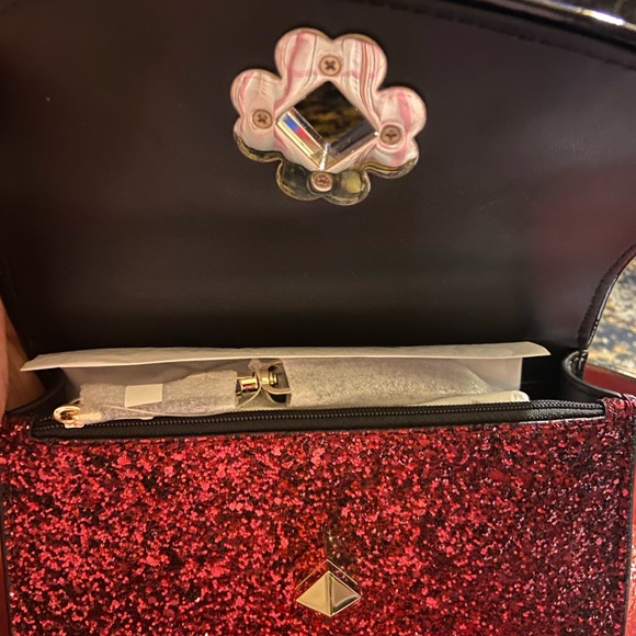 NWT Kate Spade ♠️ Red Odette Glitter Mini Top Handle Crossbody with Card Holder - Picture 6 of 9